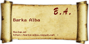 Barka Alba névjegykártya